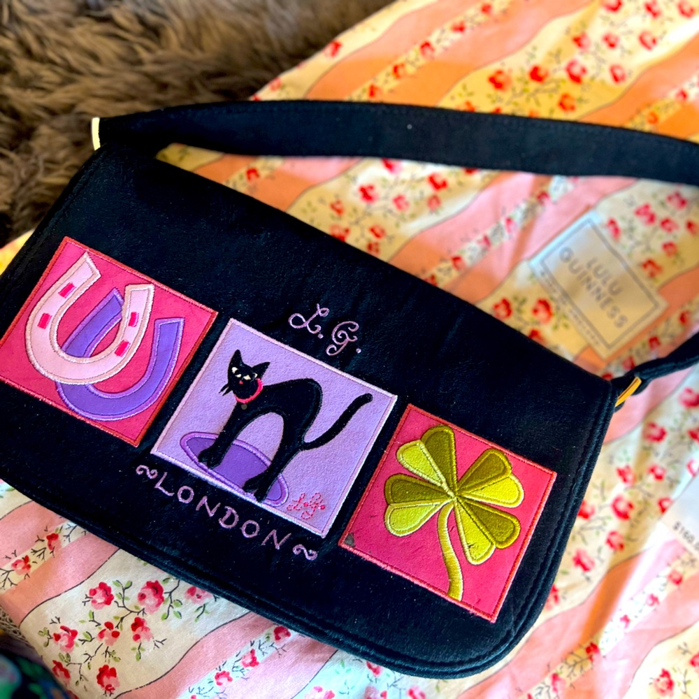 LULU GUINNESS- Ultra suede Lucky Maggy handbag.